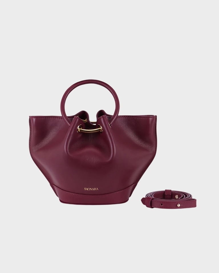 Bordowa torebka Mini Capazo