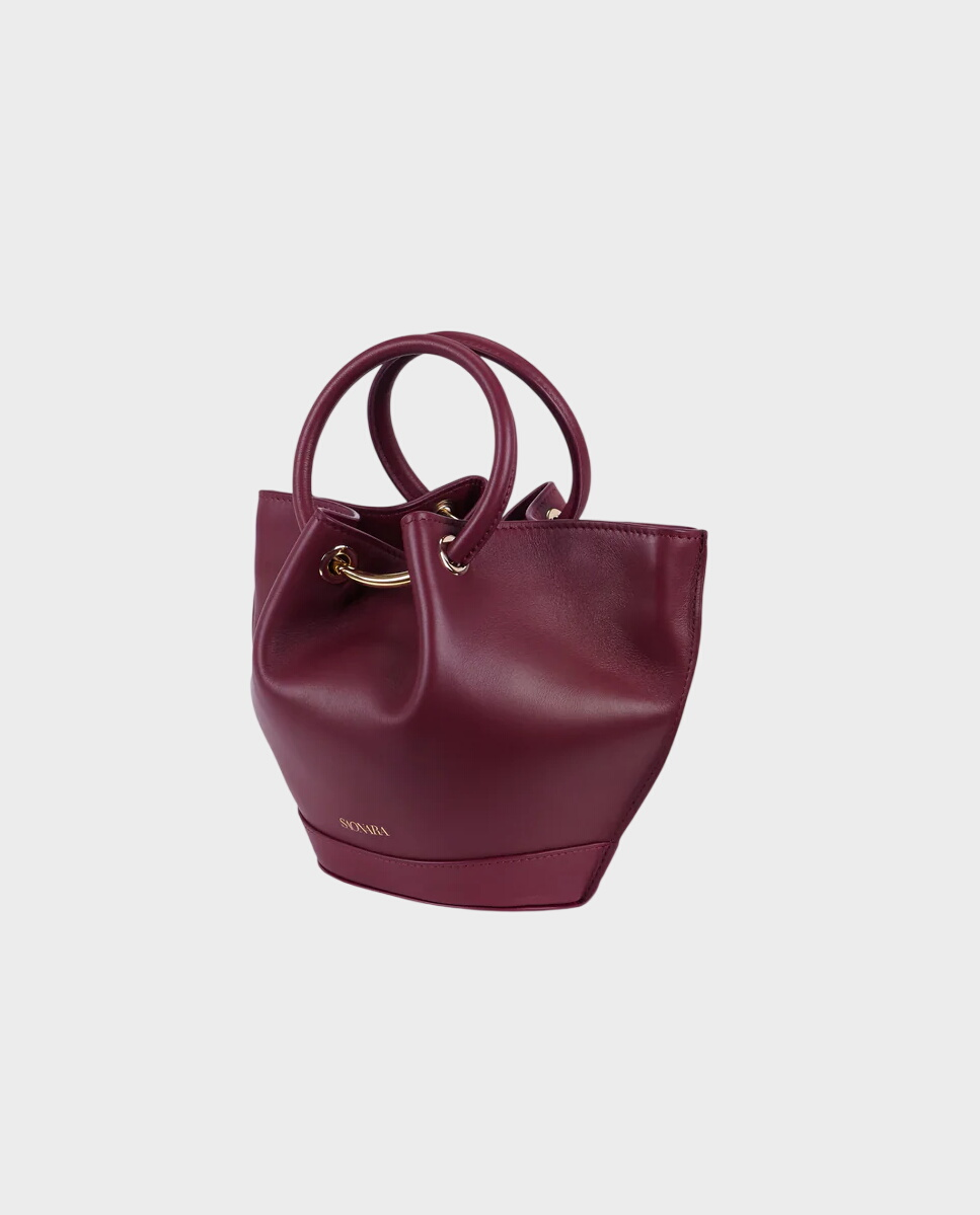 Bordowa torebka Mini Capazo - Image #1