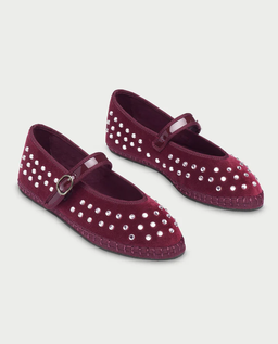 Burgundowe baleriny z kryształkami Mae - Image #1