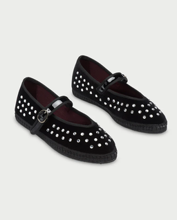 Czarne baleriny z kryształkami Mae - Image #1