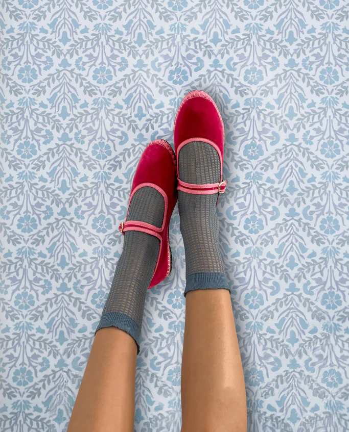 Aksamitne różowe baleriny Frances - Image #3