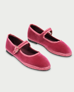 Aksamitne różowe baleriny Frances - Image #1