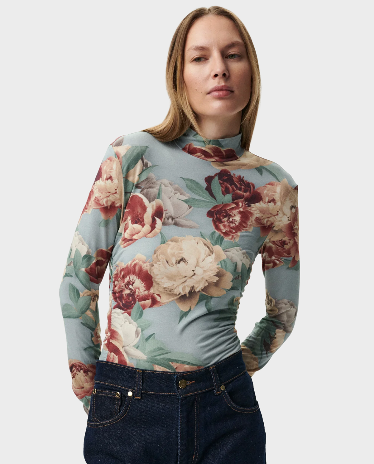 Półgolf z kwiatowym printem - Image #1