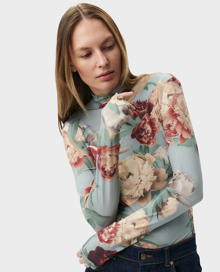 Półgolf z kwiatowym printem - Image #2