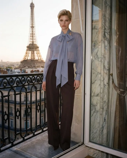 Jedwabna bluzka z szarfą Cloud - Image #1