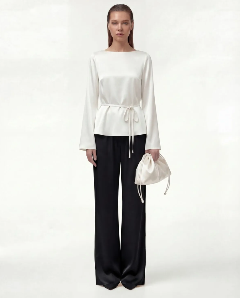 Biała bluzka z jedwabiu Sublime