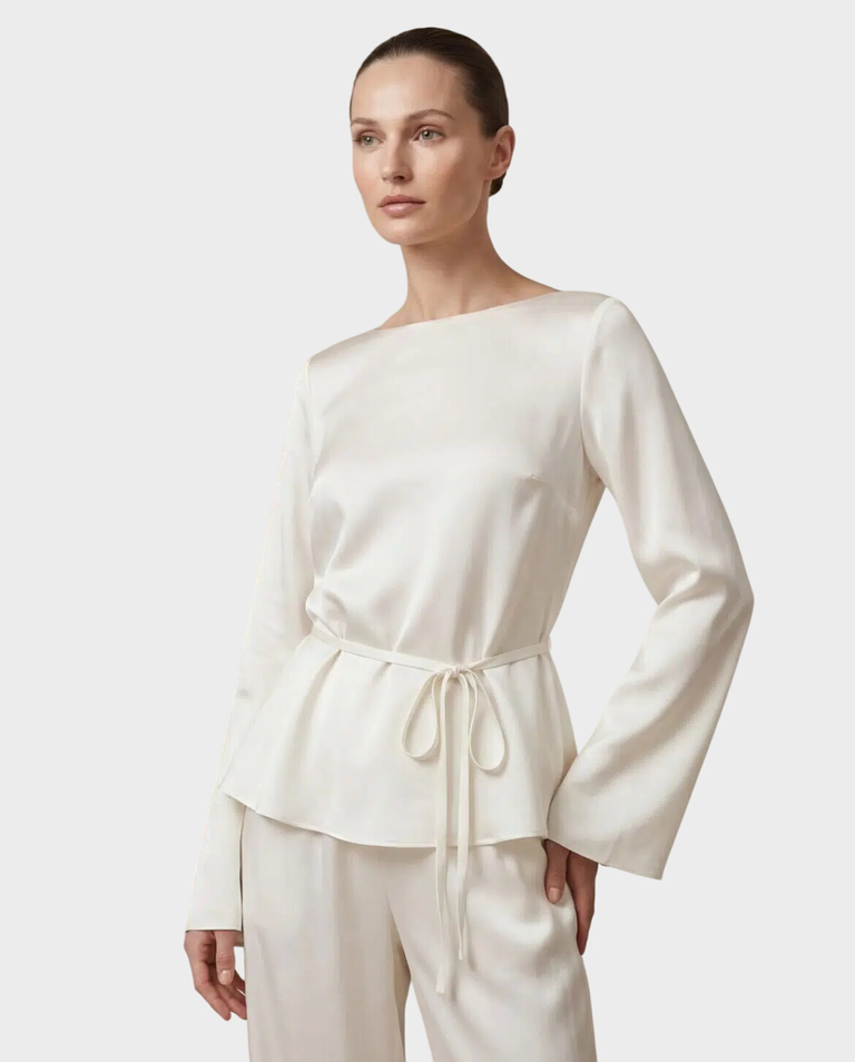 Biała bluzka z jedwabiu Sublime