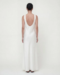 Długa biała sukienka z jedwabiu Lumiere - Image #4