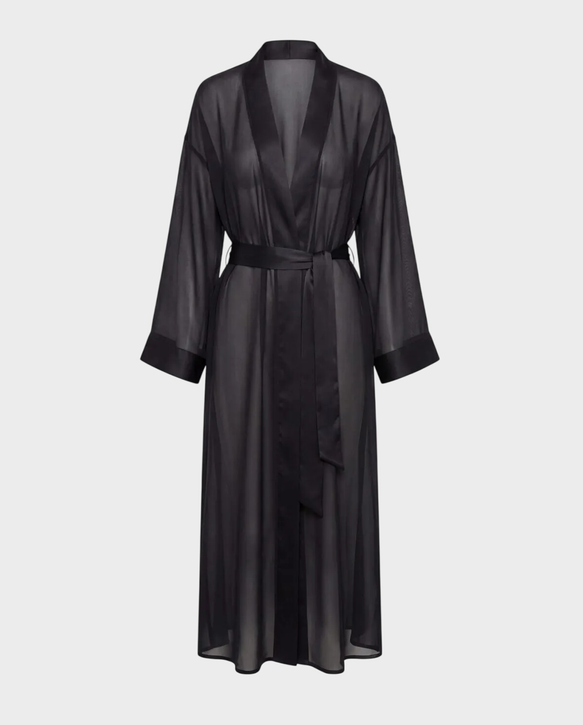 Jedwabny czarny szlafrok Noir Veil - Image #0