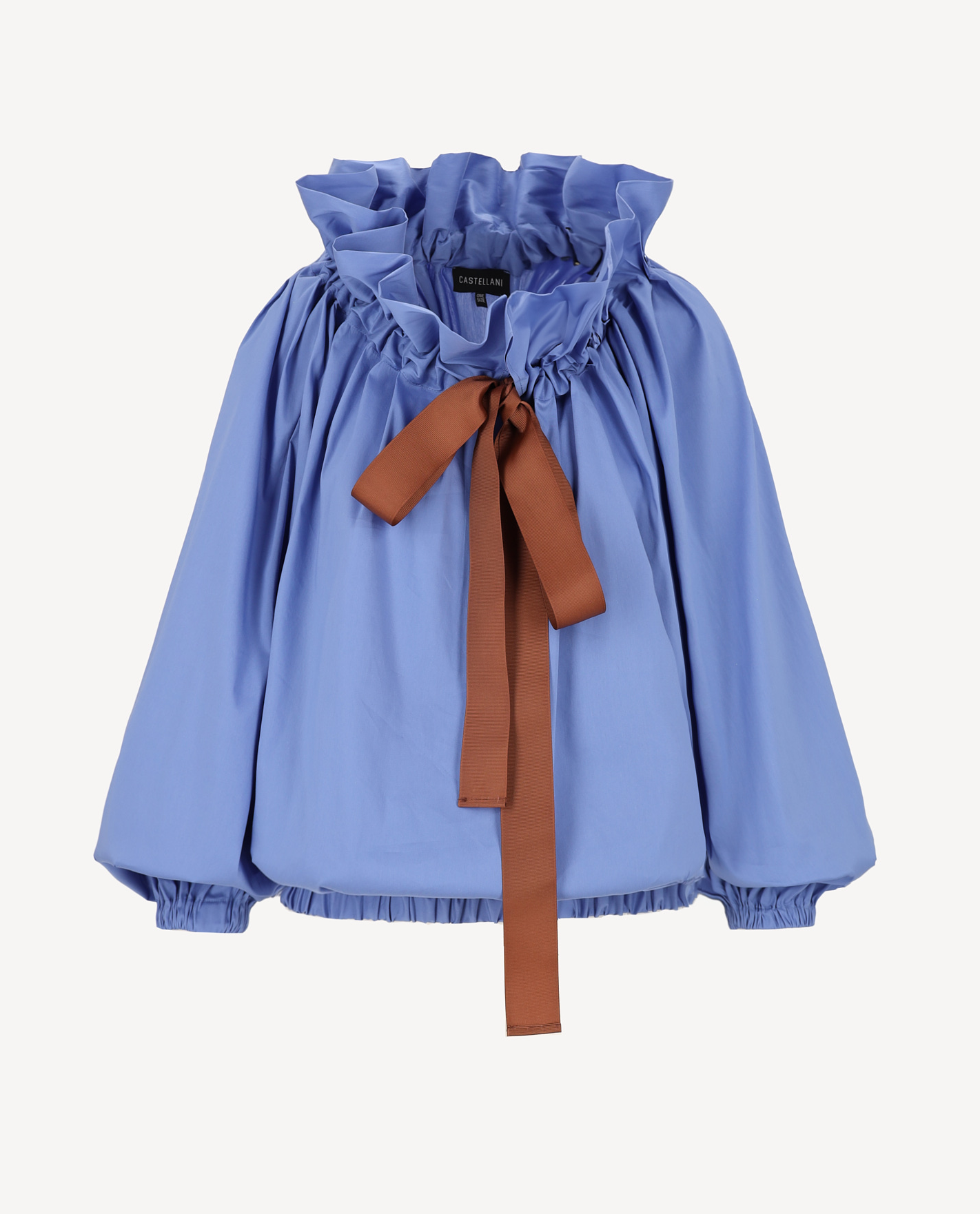 Niebieska bluzka z efektowną falbaną Etna - Image #1