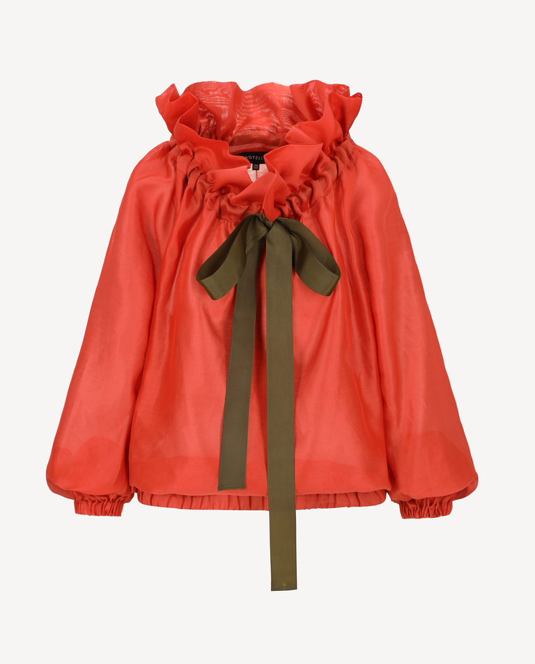 Ceglana bluzka z dodatkiem jedwabiu Etna