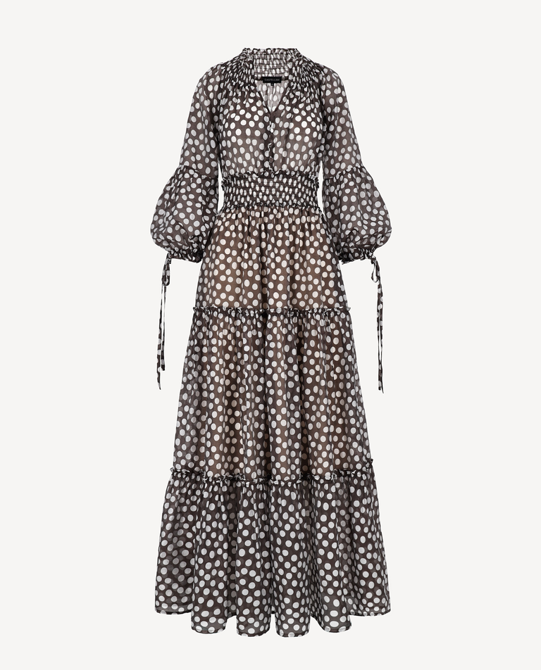 Maxi sukienka z printem w kropki Firenze