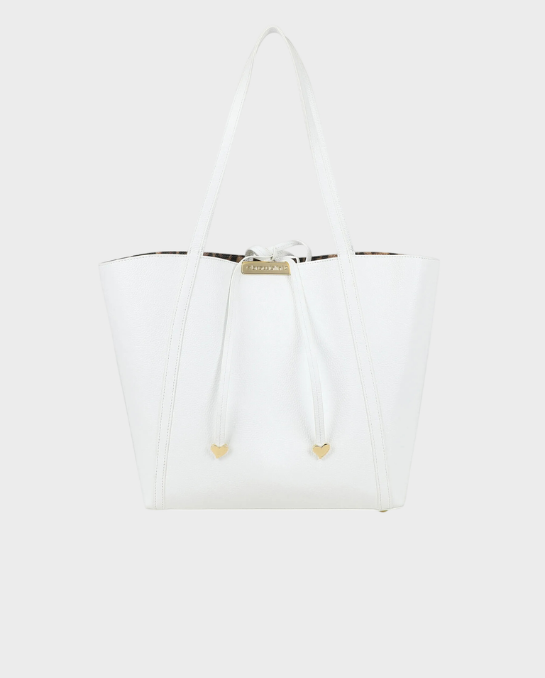Biała torebka shopper Double