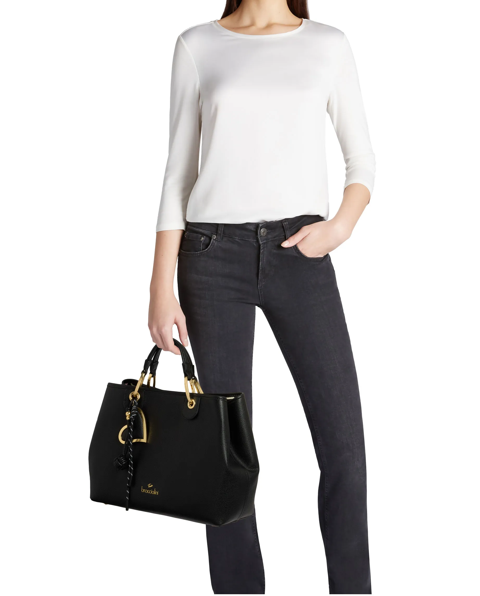 Czarna torebka tote Beth - Image #4