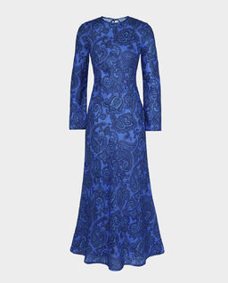 Granatowa sukienka we wzór paisley - Image #1