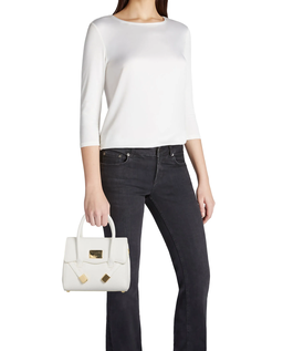 Biała skórzana torebka Sara - Image #4