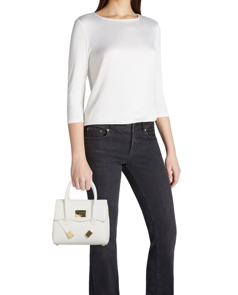 Biała skórzana torebka Sara - Image #4