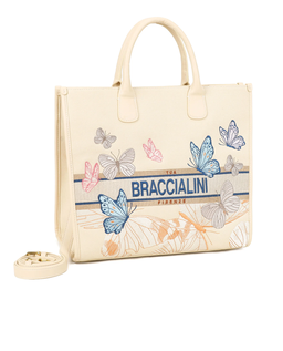 Kremowa torba shopper Jacquard Butterfly - Image #1