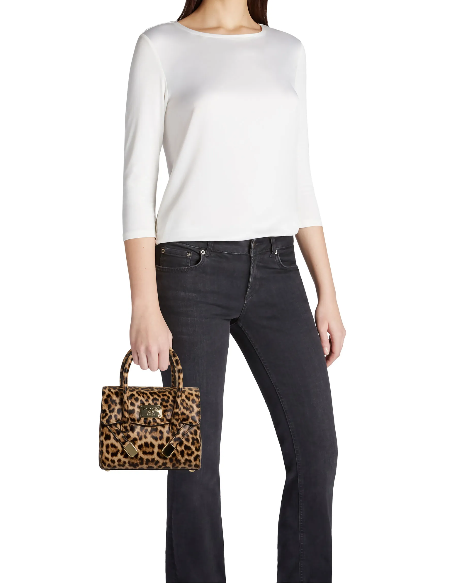 Skórzana torebka z wzorem w panterkę Sara - Image #4