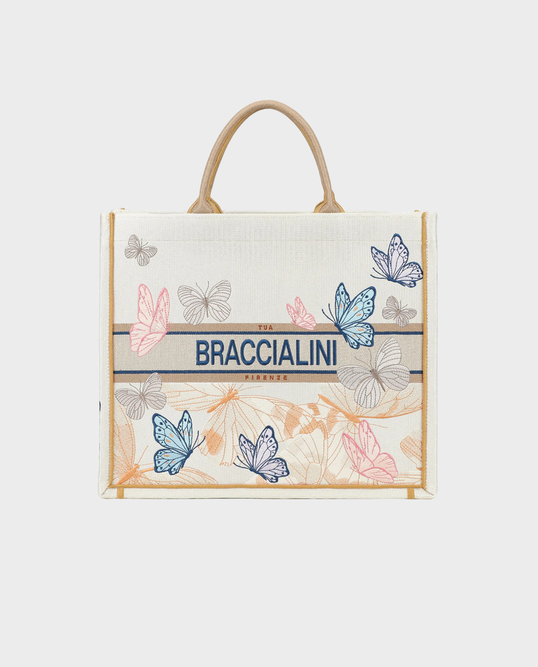 Beżowa torba shopper Queen Butterfly