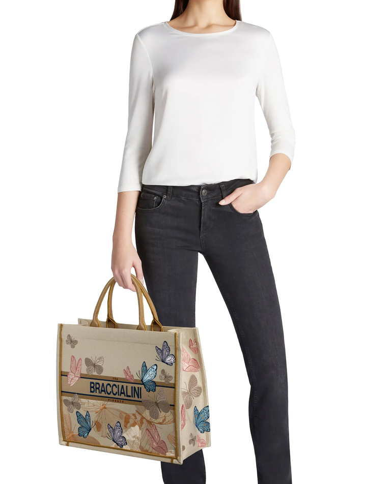 Beżowa torba shopper Queen Butterfly - Image #4