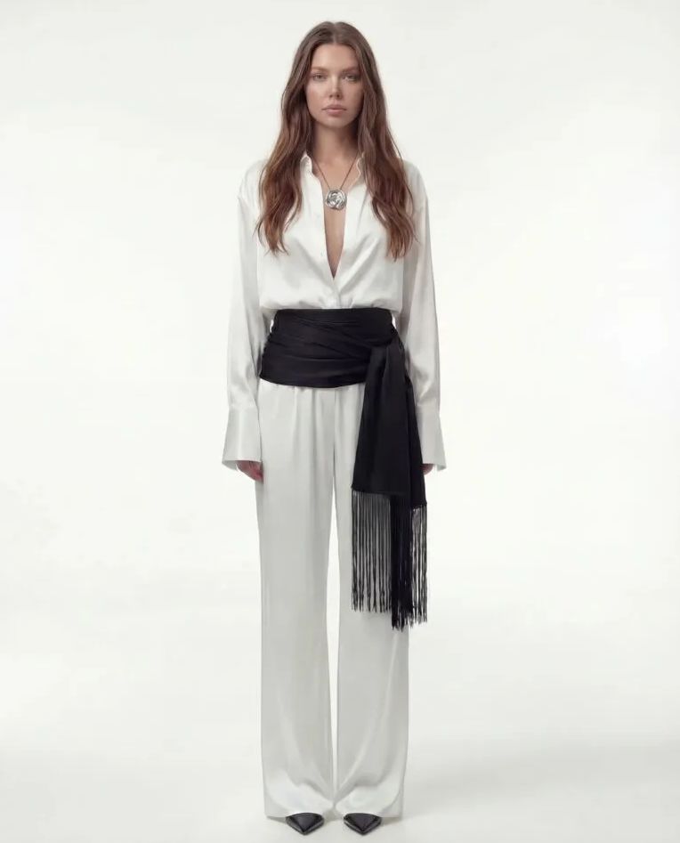 Czarny szal z jedwabiu Icon - Image #1