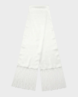 Biały szal z jedwabiu Icon - Image #0