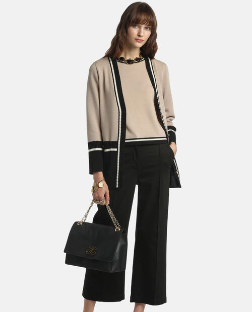 Beżowo-czarny kardigan Marinetta - Image #2