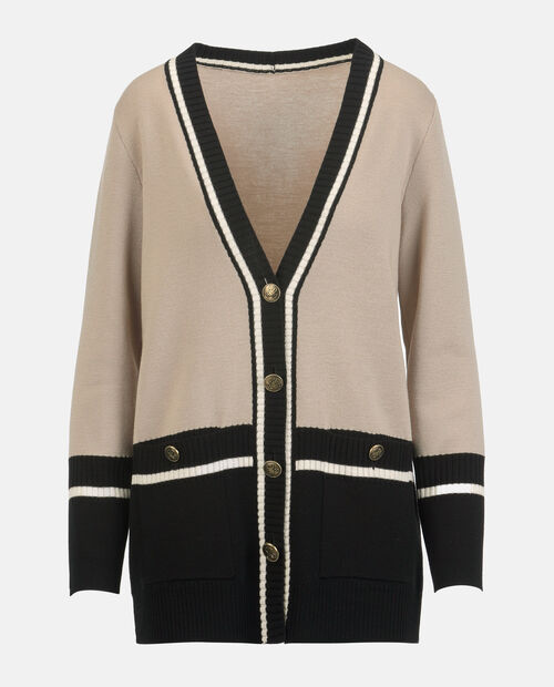 Beżowo-czarny kardigan Marinetta - Image #4