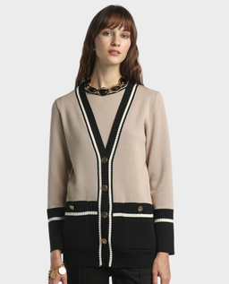 Beżowo-czarny kardigan Marinetta - Image #0