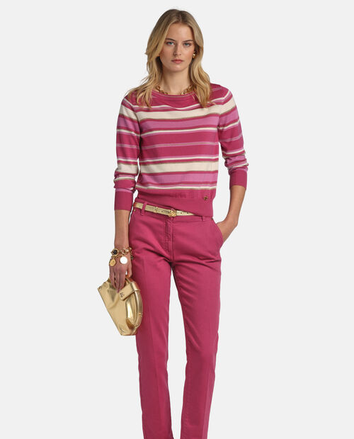 Różowy sweter w paski Minorenne - Image #2