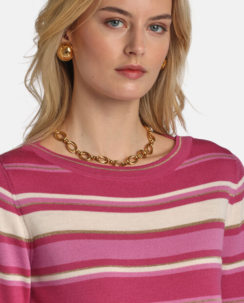 Różowy sweter w paski Minorenne - Image #3