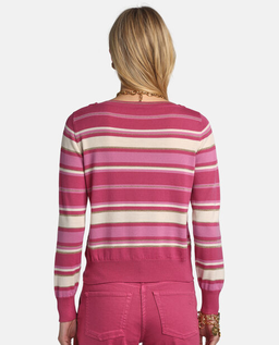 Różowy sweter w paski Minorenne - Image #1