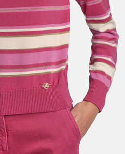 Różowy sweter w paski Minorenne - Image #4