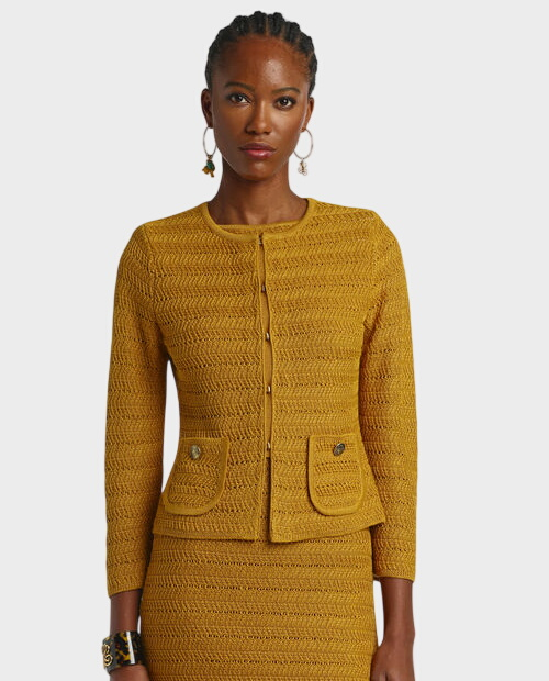Musztardowy kardigan Castelli - Image #0