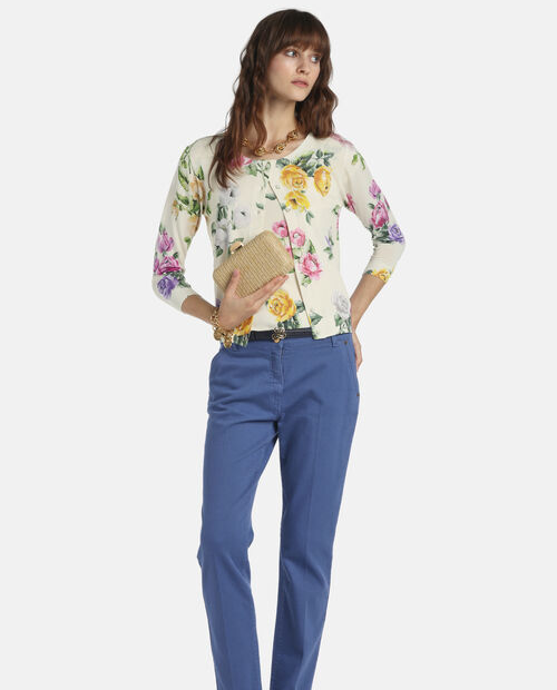 Kremowy kardigan w kwiaty Contesto - Image #2