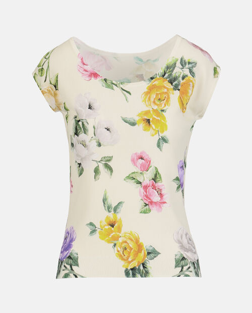 Kremowy top w kwiaty Contigia - Image #4