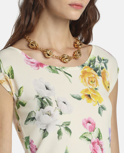 Kremowy top w kwiaty Contigia - Image #3