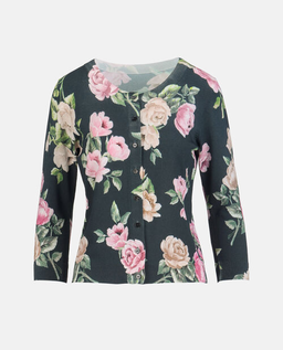 Czarny kardigan w kwiaty Contesto - Image #5