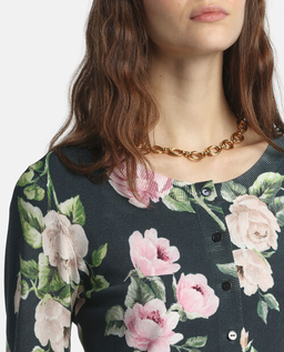 Czarny kardigan w kwiaty Contesto - Image #3