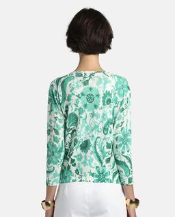 Kardigan w zielone kwiaty Coperta - Image #1