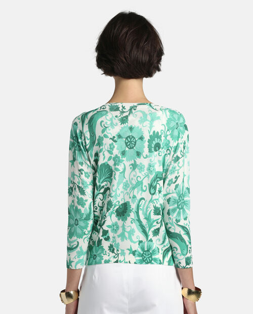 Kardigan w zielone kwiaty Coperta