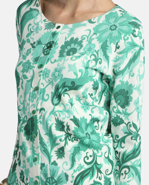 Kardigan w zielone kwiaty Coperta - Image #3