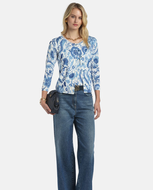 Kardigan w niebieskie kwiaty Coperta - Image #3