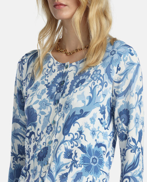 Kardigan w niebieskie kwiaty Coperta - Image #4