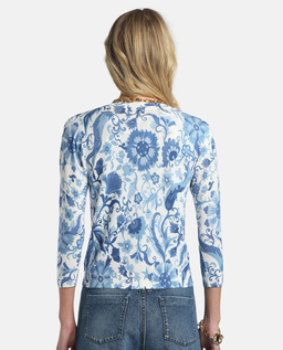 Kardigan w niebieskie kwiaty Coperta - Image #1