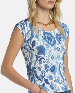 Jasnoniebieski dzianinowy top Copertura - Image #2