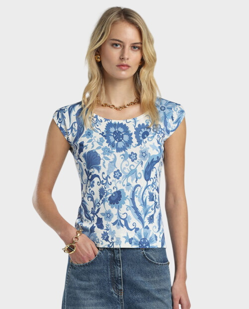 Jasnoniebieski dzianinowy top Copertura