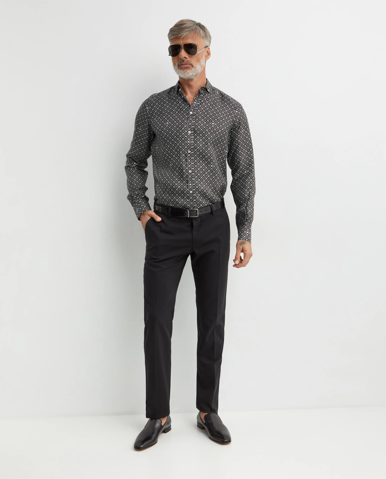 Jedwabna koszula z nadrukiem - Image #2