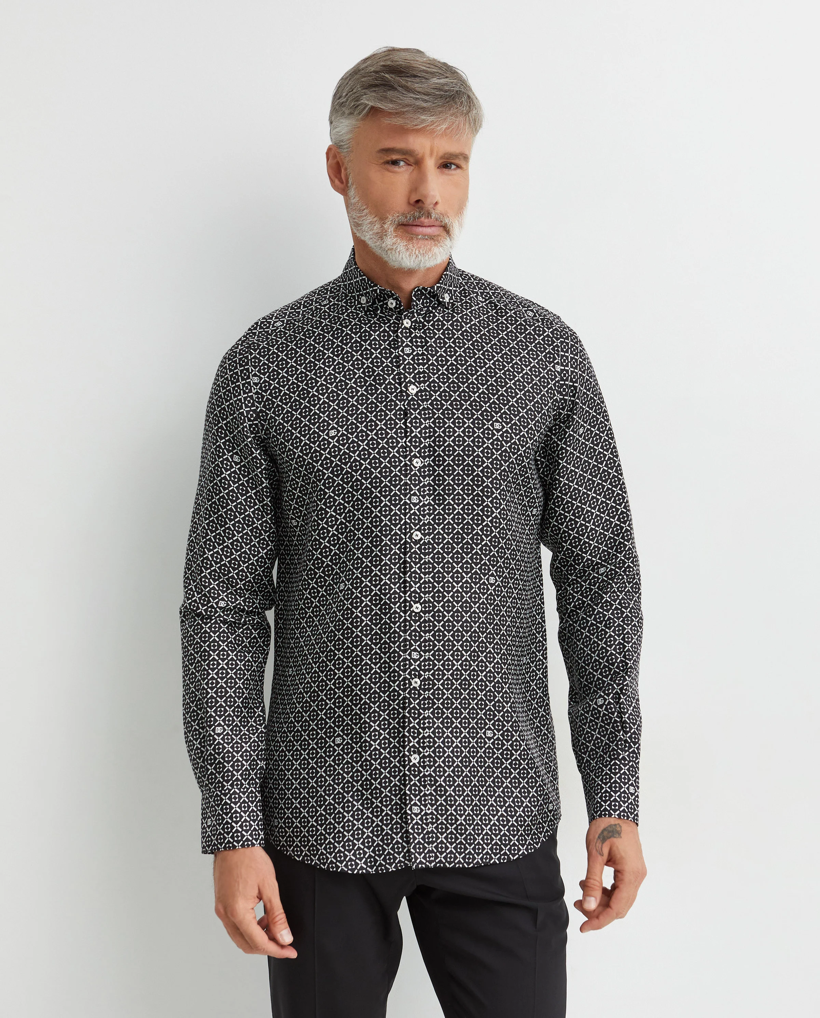 Jedwabna koszula z nadrukiem - Image #0